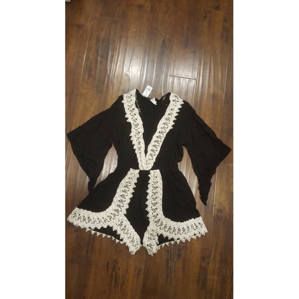 New Black with Cream Romper